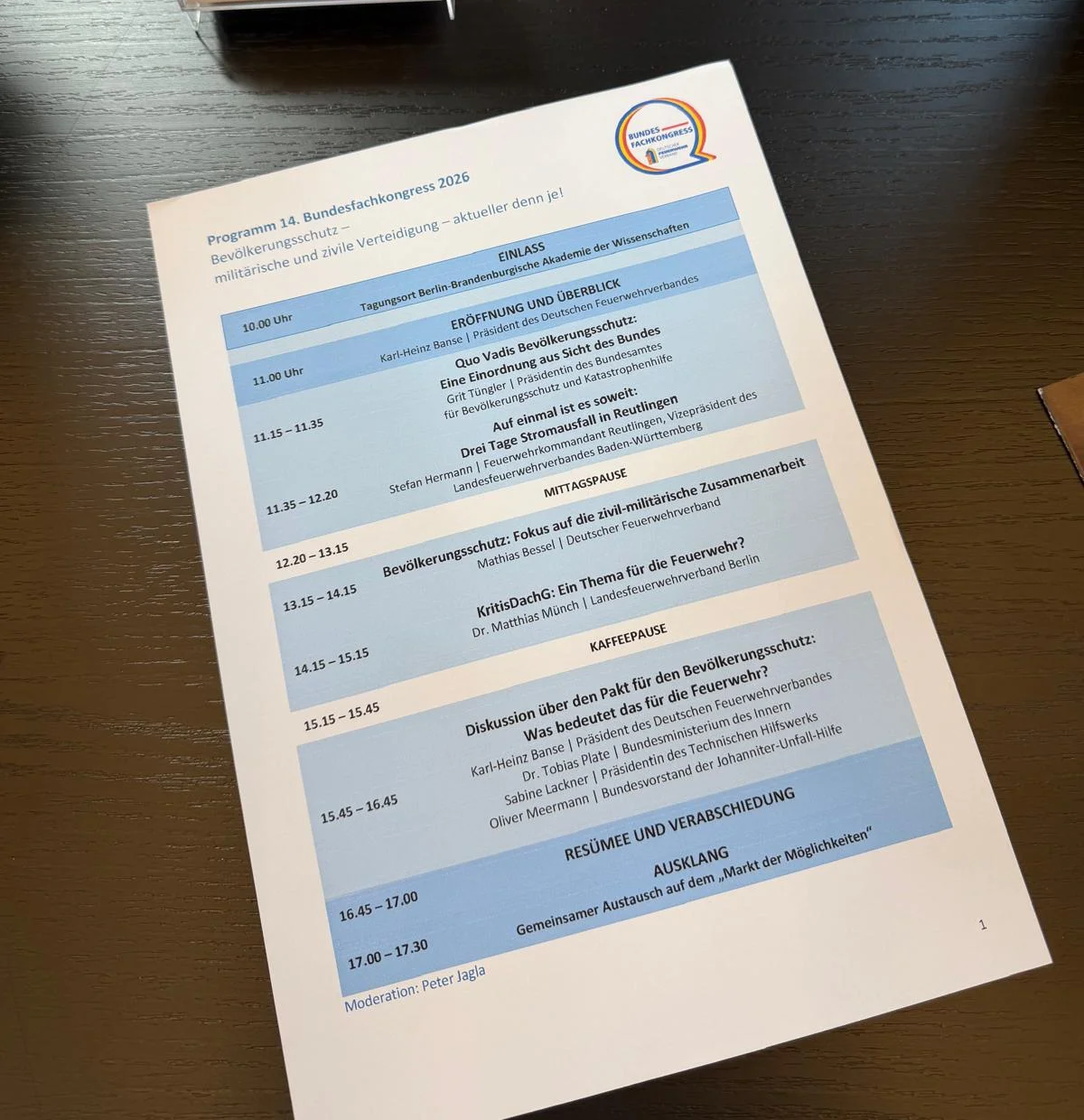 Programm des 14. Bundesfachkongresses Bevölkerungsschutz 2026 in Berlin